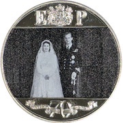 1 Crown - Elizabeth II Platinum Wedding - 1940s - The Wedding, United Kingdom, 2017 reverse image