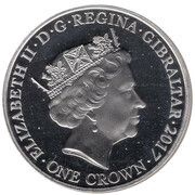 1 Crown - Elizabeth II Platinum Wedding - Decade of New Beginnings; Platinum Plated obverse image