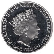 1 Crown - Elizabeth II Platinum Wedding - Golden Decade; Platinum Plated obverse image