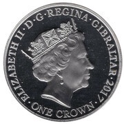 1 Crown - Elizabeth II Platinum Wedding - Millennial Decade; Platinum Plated obverse image