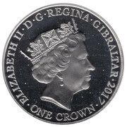 1 Crown - Elizabeth II Platinum Wedding - Ruby Decade; Platinum Plated obverse image