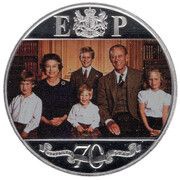 1 Crown - Elizabeth II Platinum Wedding - Ruby Decade; Platinum Plated, United Kingdom, 2017 reverse image