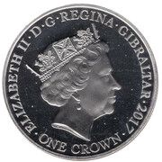 1 Crown - Elizabeth II Platinum Wedding - Silver Decade; Platinum Plated obverse image