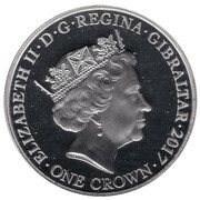 1 Crown - Elizabeth II Platinum Wedding - Platinum Decade; Platinum Plated obverse image