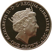 1 Crown - Elizabeth II Battle of Ypres; Coloured Poppies obverse image
