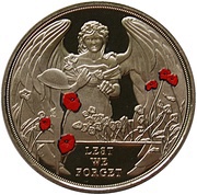 1 Crown - Elizabeth II Battle of Ypres; Coloured Poppies, United Kingdom, 2017 reverse image