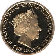1 Crown - Elizabeth II Platinum Wedding - Golden Decade; Gold Plated obverse image