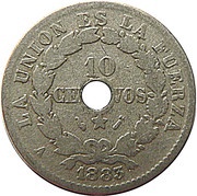 10 Centavos with hole reverse image