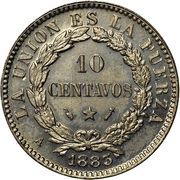 10 Centavos without hole reverse image
