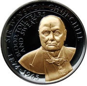 1 Crown - Elizabeth II Sir Winston Churchill; Blood, Toil, Tears and Sweat reverse image