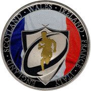 1 Crown - Charles III Rugby Six Nations 2023; France, United Kingdom, 2023 reverse image