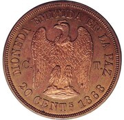 20 Centavos Copper Pattern reverse image
