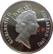 2.8 ECUs / 2 Pounds - Elizabeth II Charlemagne, facing left obverse image