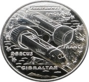 2.8 ECUs - Elizabeth II Eurotunnel reverse image