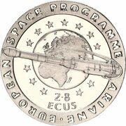 2.8 ECUs - Elizabeth II Ariane Space Programme reverse image