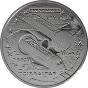 2.8 ECUs - Elizabeth II Eurotunnel reverse image