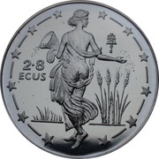 2.8 ECUs - Elizabeth II Europa reverse image