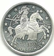 14 ECUs / 10 Pounds - Elizabeth II, United Kingdom, 1992-1993 reverse image
