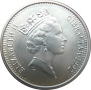 14 ECUs / 10 Pounds - Elizabeth II Charlemagne, facing left obverse image