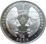 14 ECUs - Elizabeth II International Aid for Europe, United Kingdom, 1994 reverse image