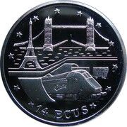 14 ECUs - Elizabeth II Eurotunnel, United Kingdom, 1994 reverse image