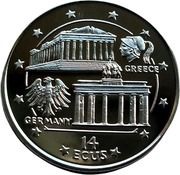 14 ECUs - Elizabeth II Parthenon and Brandenburg Gate reverse image