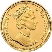 70 ECUs / 50 Pounds - Elizabeth II Charlemagne, facing left obverse image
