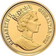 70 ECUs / 50 Pounds - Elizabeth II Charlemagne, facing right obverse image