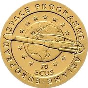 70 ECUs - Elizabeth II Ariane Space Programme, United Kingdom, 1993-1994 reverse image