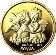 1⁄25 Royal - Elizabeth II Kissing Cherubs, United Kingdom, 1998 reverse image