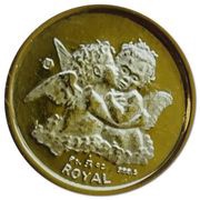 1⁄25 Royal - Elizabeth II Kissing Cherubs; Platinum Proof reverse image