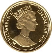 1⁄25 Royal - Elizabeth II Cherub Angel; Gold obverse image
