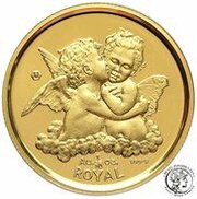 ⅒ Royal - Elizabeth II Kissing Cherubs, United Kingdom, 1998 reverse image