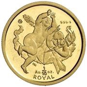 ⅒ Royal - Elizabeth II Two Cherubs, United Kingdom, 2001 reverse image