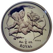 ⅕ Royal - Elizabeth II Two cherubs shooting arrows, United Kingdom, 2002 reverse image