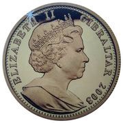 ⅕ Royal - Elizabeth II Cherub with crossed arms; Gold obverse image