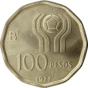 100 Pesos Soccer reverse image