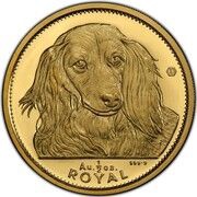 ½ Royal - Elizabeth II Long-haired Dachshund, United Kingdom, 1993 reverse image