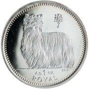 1 Royal - Elizabeth II Yorkshire Terrier; Silver Proof, United Kingdom, 1997 reverse image