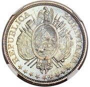 ½ Boliviano / 50 Centavos Pattern obverse image