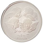 1 Royal - Elizabeth II 4 Cherub Angels; Silver Proof reverse image