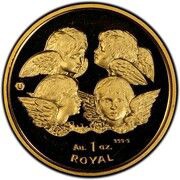 1 Royal - Elizabeth II 4 Cherub Angels; Gold, United Kingdom, 1999 reverse image