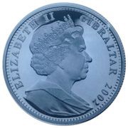 1 Royal - Elizabeth II Two cherubs shooting arrows; Silver Proof obverse image