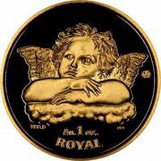 1 Royal - Elizabeth II Cherub with crossed arms; Gold, United Kingdom, 2003 reverse image