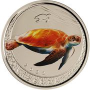 2 Dollars - Elizabeth II Sea Turtle; Colourised, United Kingdom, 2022 reverse image