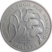 4 Dollars - Elizabeth II FAO reverse image