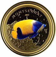 10 Dollars - Elizabeth II Blue Girdled Angelfish; Colourised, United Kingdom, 2021 reverse image