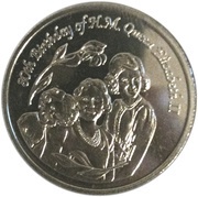 1 Dollar - Elizabeth II 80th Birthday of Queen Elizabeth II, United Kingdom, 2006 reverse image