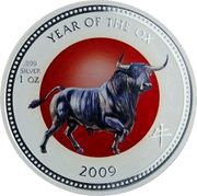 2 Dollars - Elizabeth II Year of the Ox; Colorized reverse image