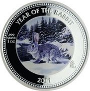 2 Dollars - Elizabeth II Year of the Rabbit, United Kingdom, 2011 reverse image